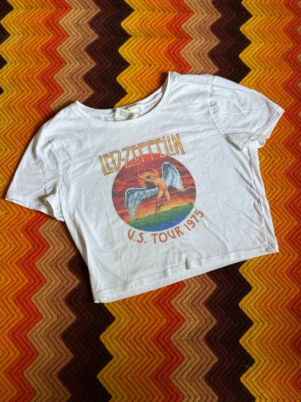 Led Zeppelin U.S. Tour 1975 Graphic Crop Tee